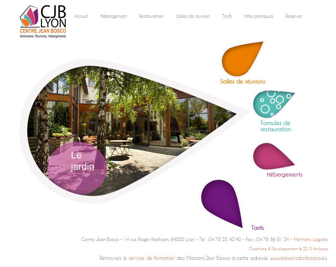 création de webdesign pour site internet par amilease web pour le centre d hebergement jean bosco à lyon