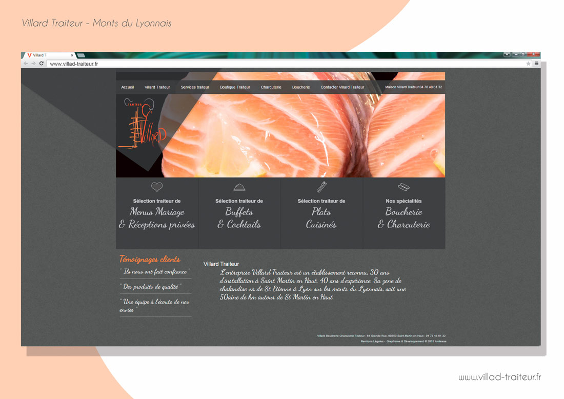 création de site internet saint martin en haut villard traiteur amilease web amilease informatique